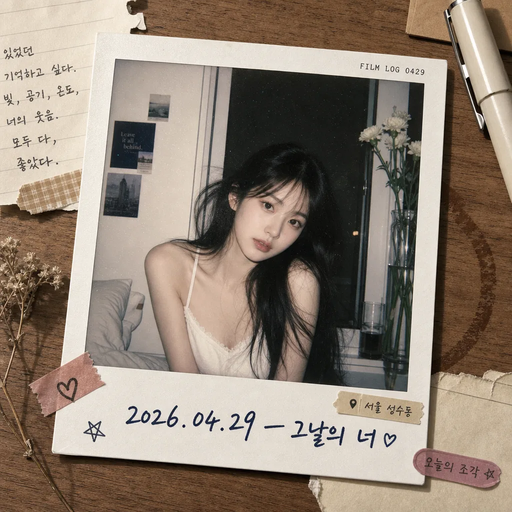 폴라로이드 하단 손글씨 Prompt preview