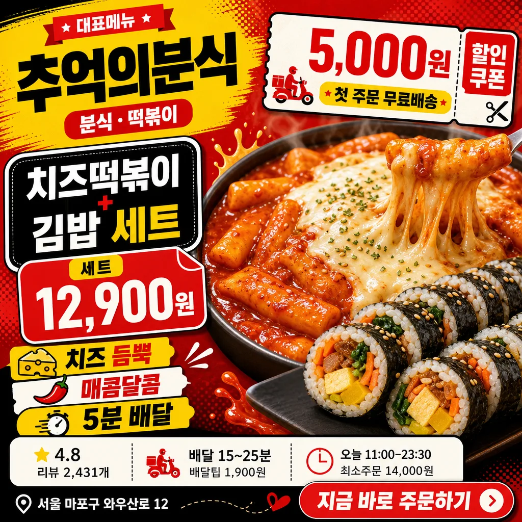 배달앱 매장 메인 썸네일 Prompt preview