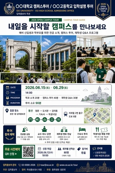 대학·고등학교 캠퍼스 투어 안내 AI 프롬프트 미리보기