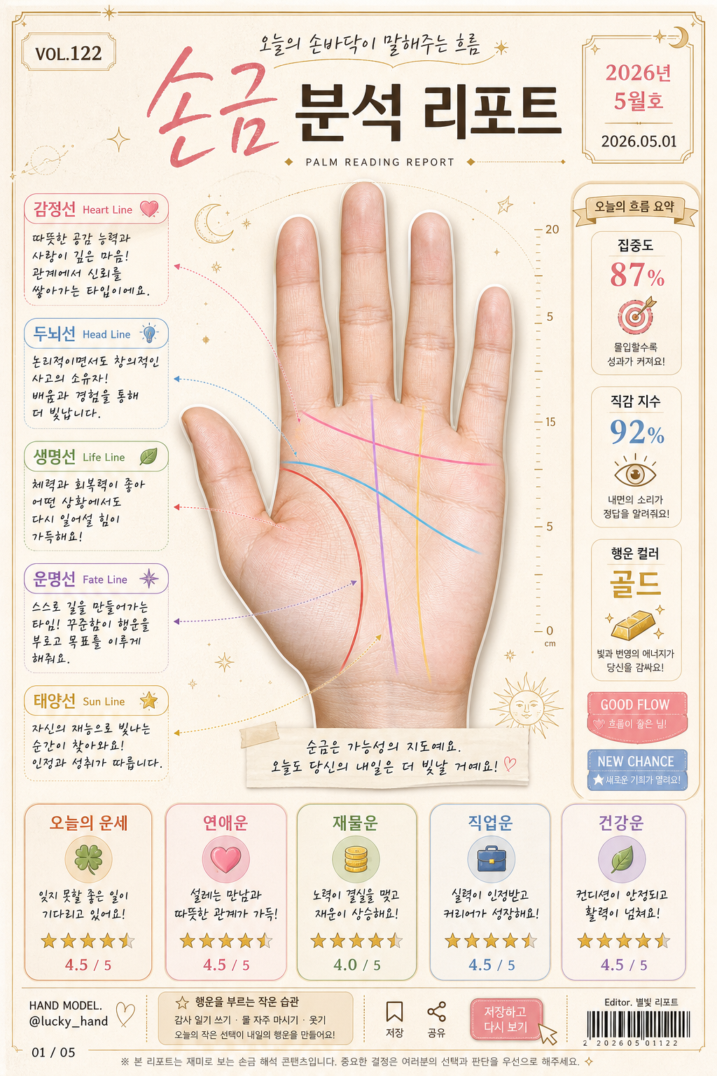 손금 분석 리포트 미리보기