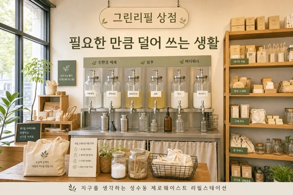 제로웨이스트 샵 진열 AI 프롬프트 미리보기