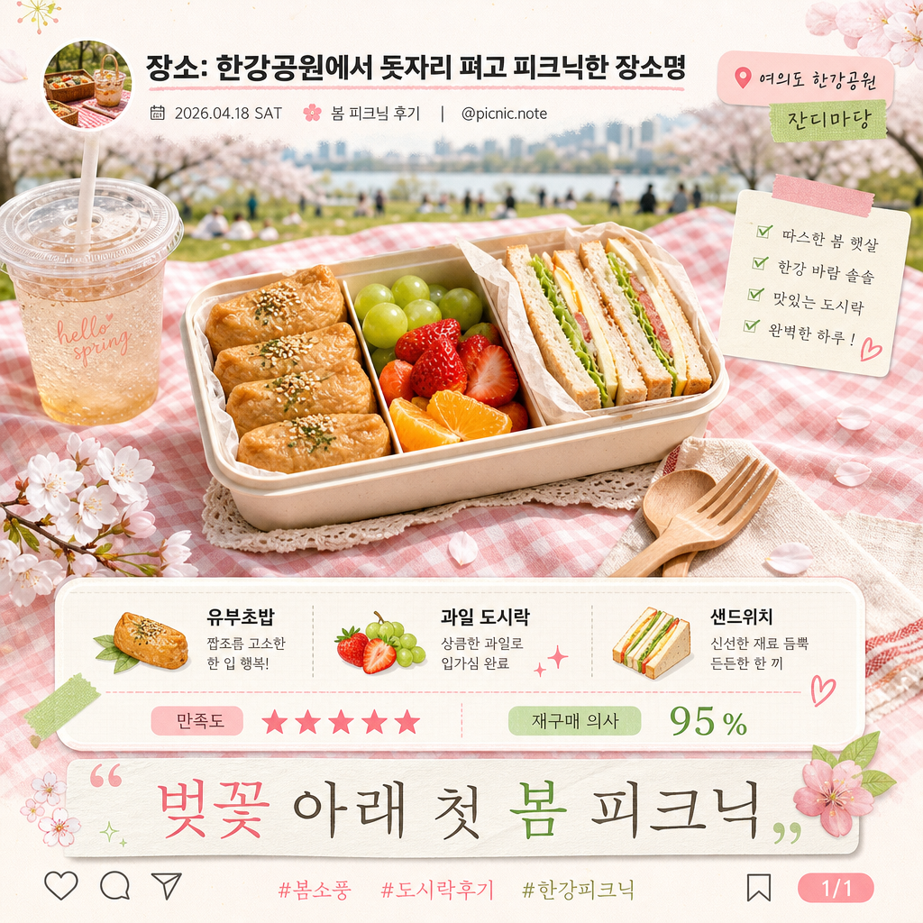 봄 피크닉 도시락 후기 미리보기