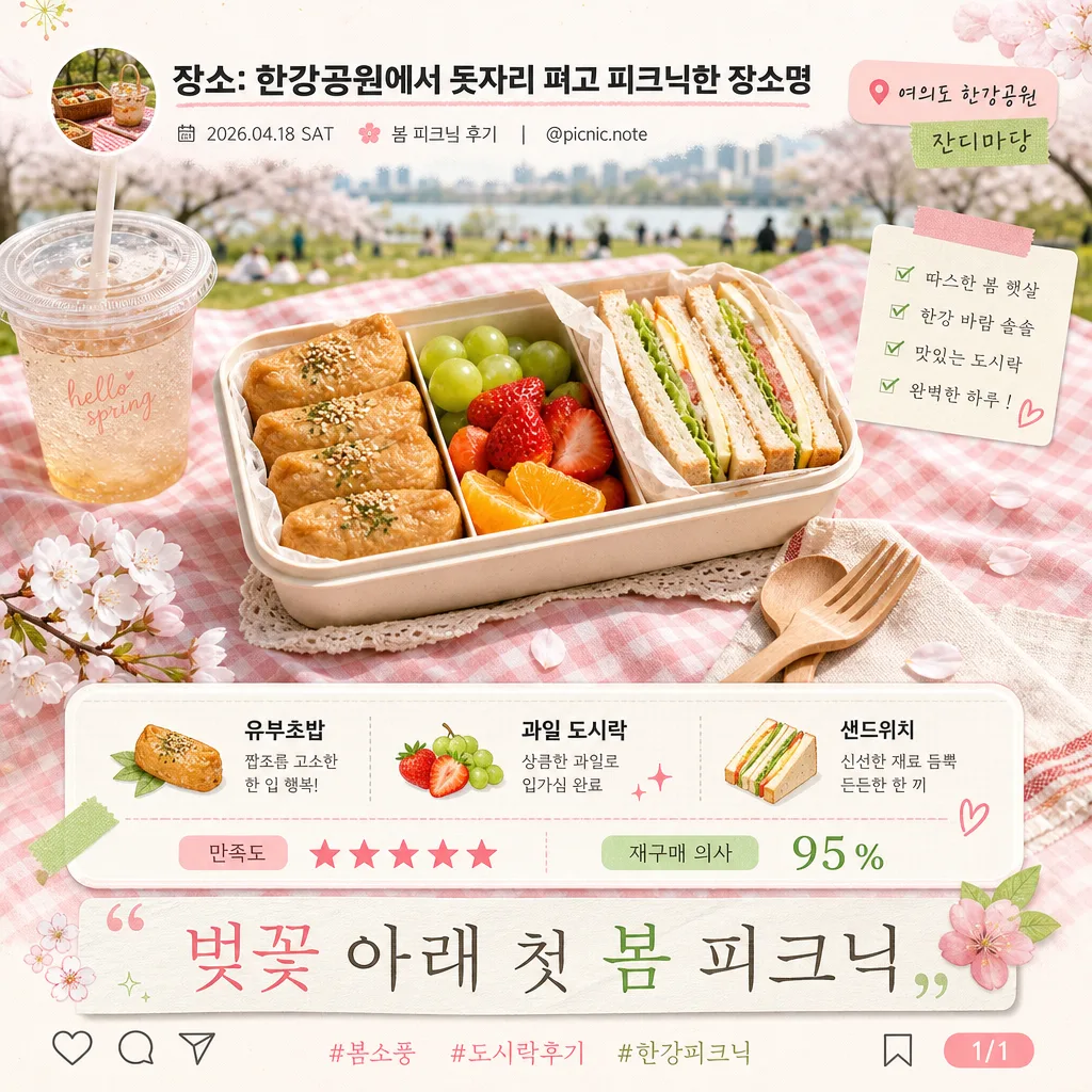 봄 피크닉 도시락 후기 Prompt preview