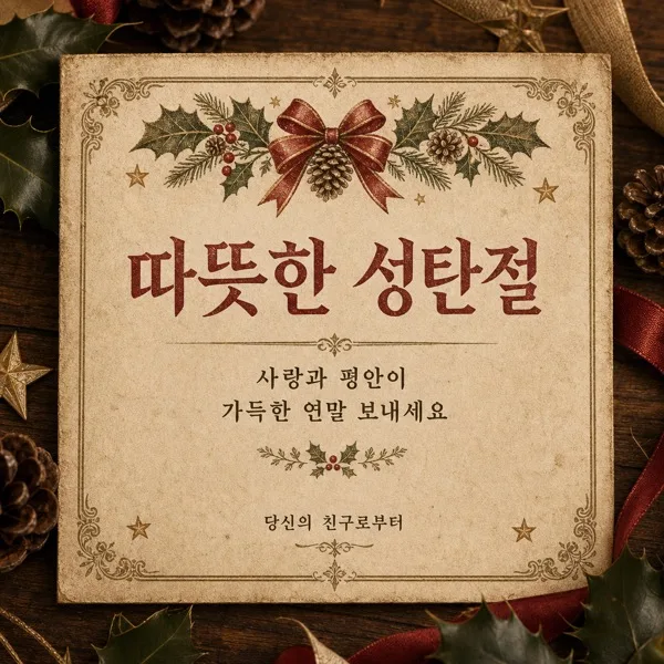 빈티지 성탄카드 AI 프롬프트 미리보기