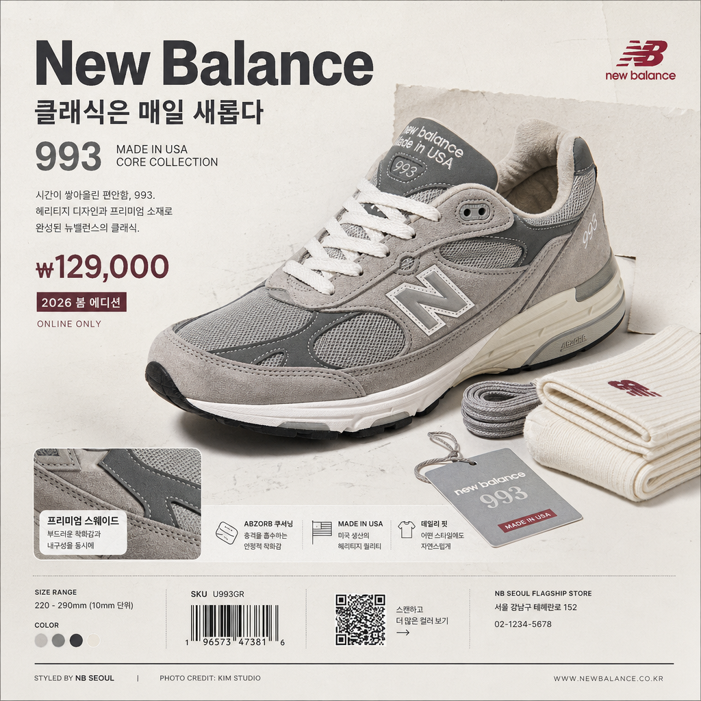뉴발란스 클래식 스니커 광고 미리보기