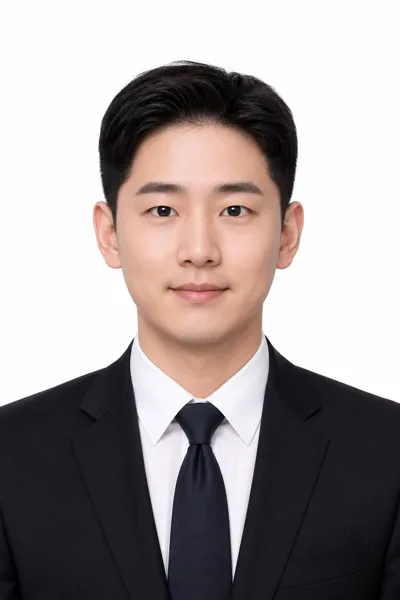 한국 정통 흰배경 증명사진 AI 프롬프트 미리보기