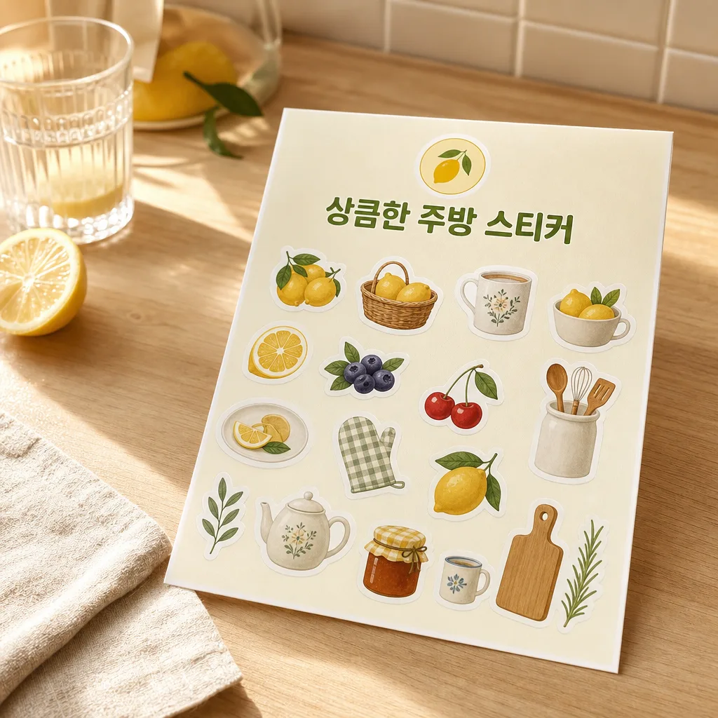주방 스티커컷 Prompt preview