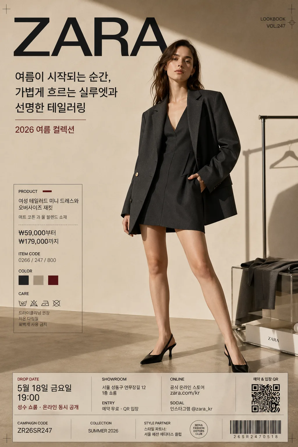 Zara 패션 룩북 광고 Prompt preview