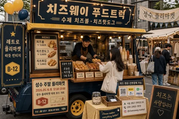 푸드트럭·플리마켓 부스 비주얼 AI 프롬프트 미리보기