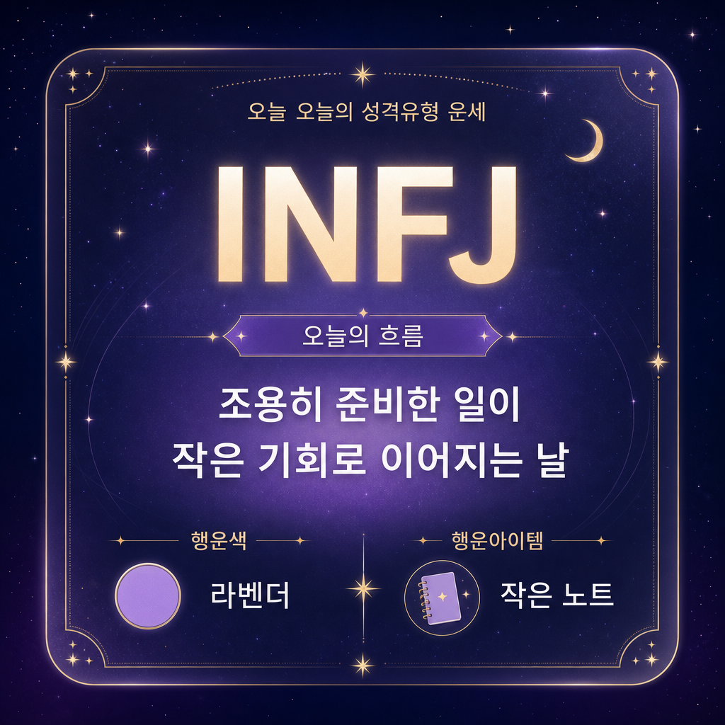 성격유형 운세카드 미리보기