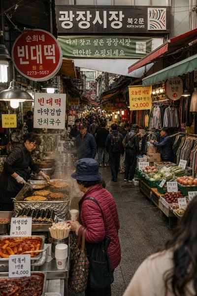 한국 재래시장 실사 사진 AI 프롬프트 미리보기