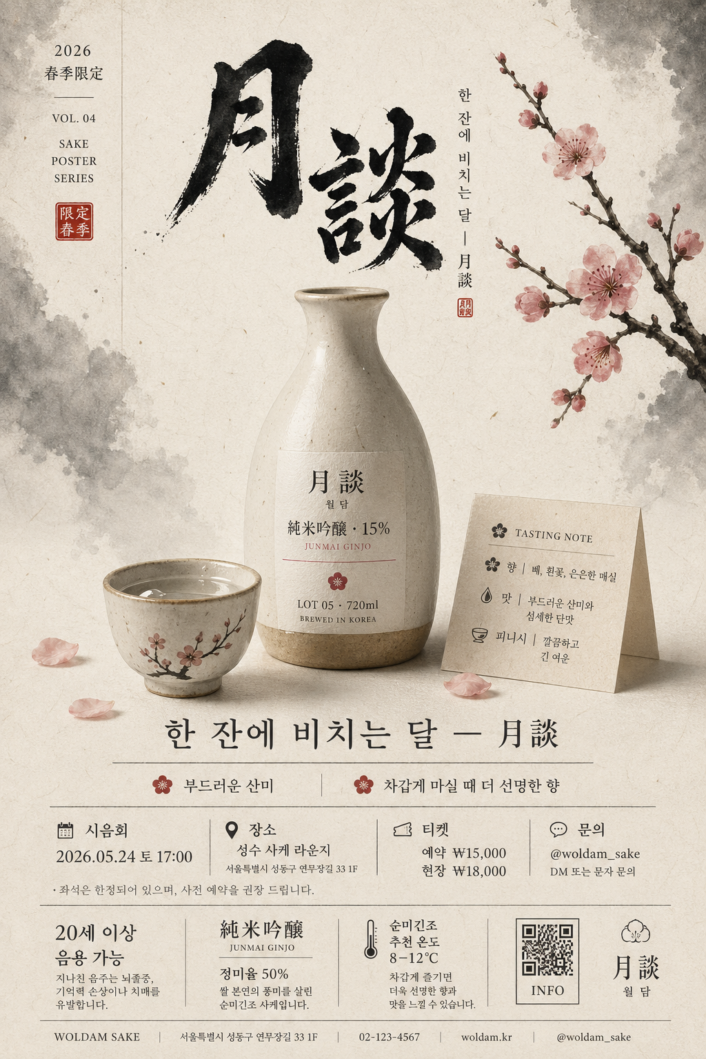 사케 광고 포스터 (일본 미니멀) 미리보기