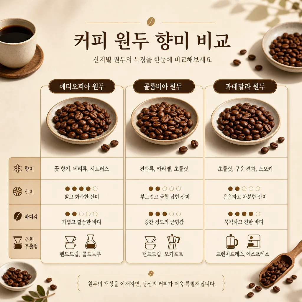 원두 비교표 提示詞預覽