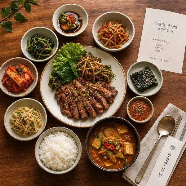 푸드 테이블 탑뷰 (상차림) 提示詞預覽