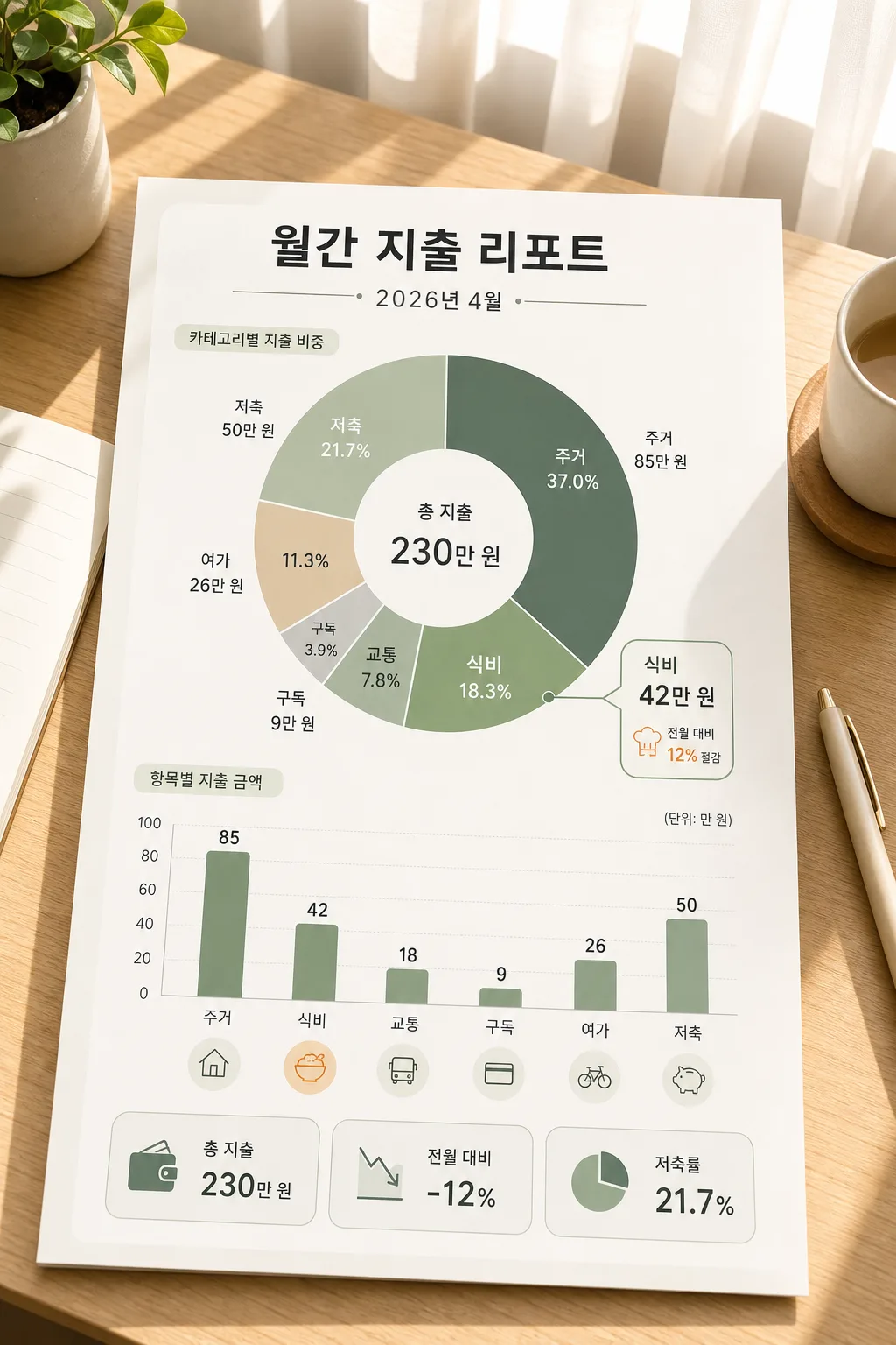 월간지출차트 미리보기