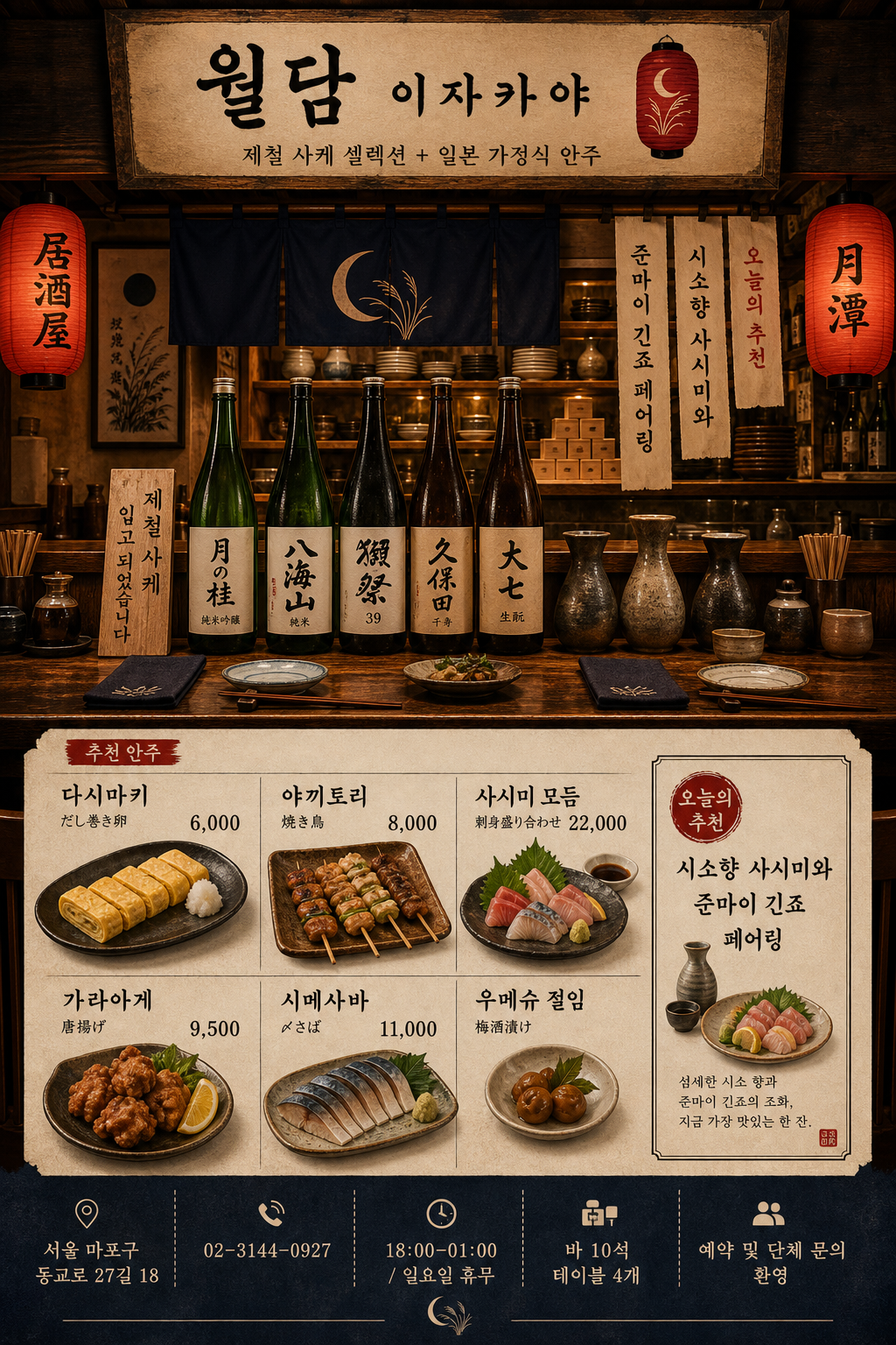 사케 이자카야 메뉴·매장 비주얼 미리보기