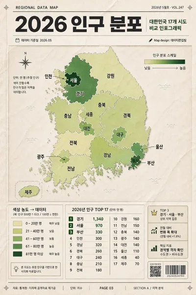 한국 시도 지역 지도 인포그래픽 AI 프롬프트 미리보기