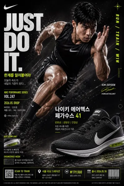 나이키 드라마틱 스포츠 광고 AI 프롬프트 미리보기