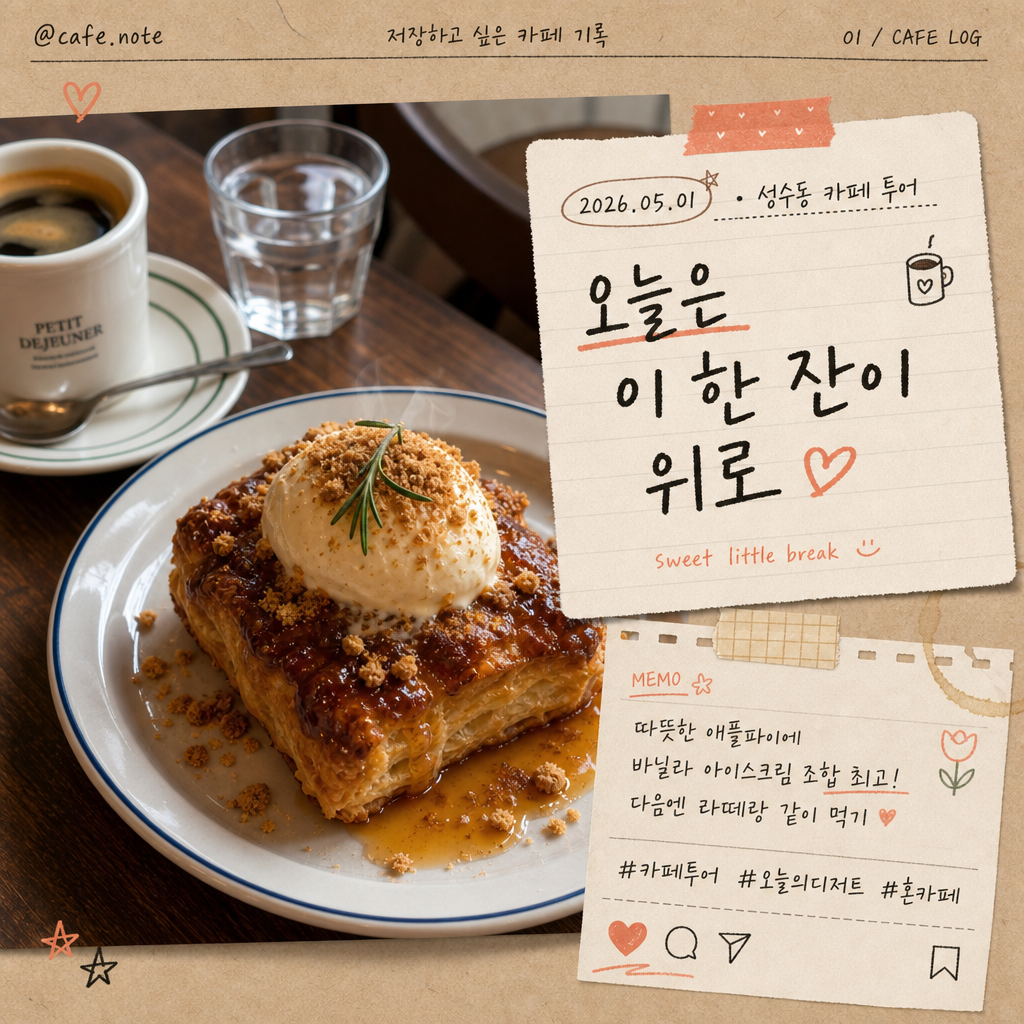 카페 투어 손글씨 메모 미리보기