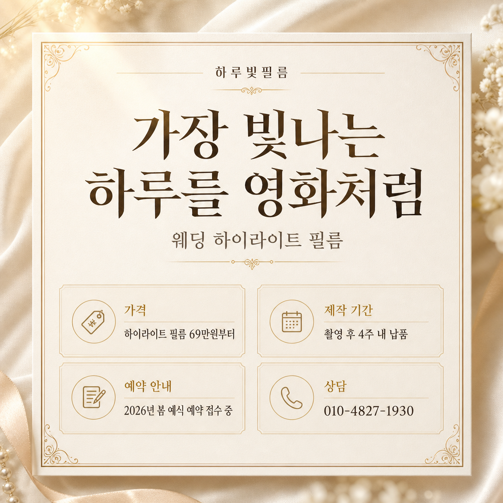 웨딩필름광고 미리보기