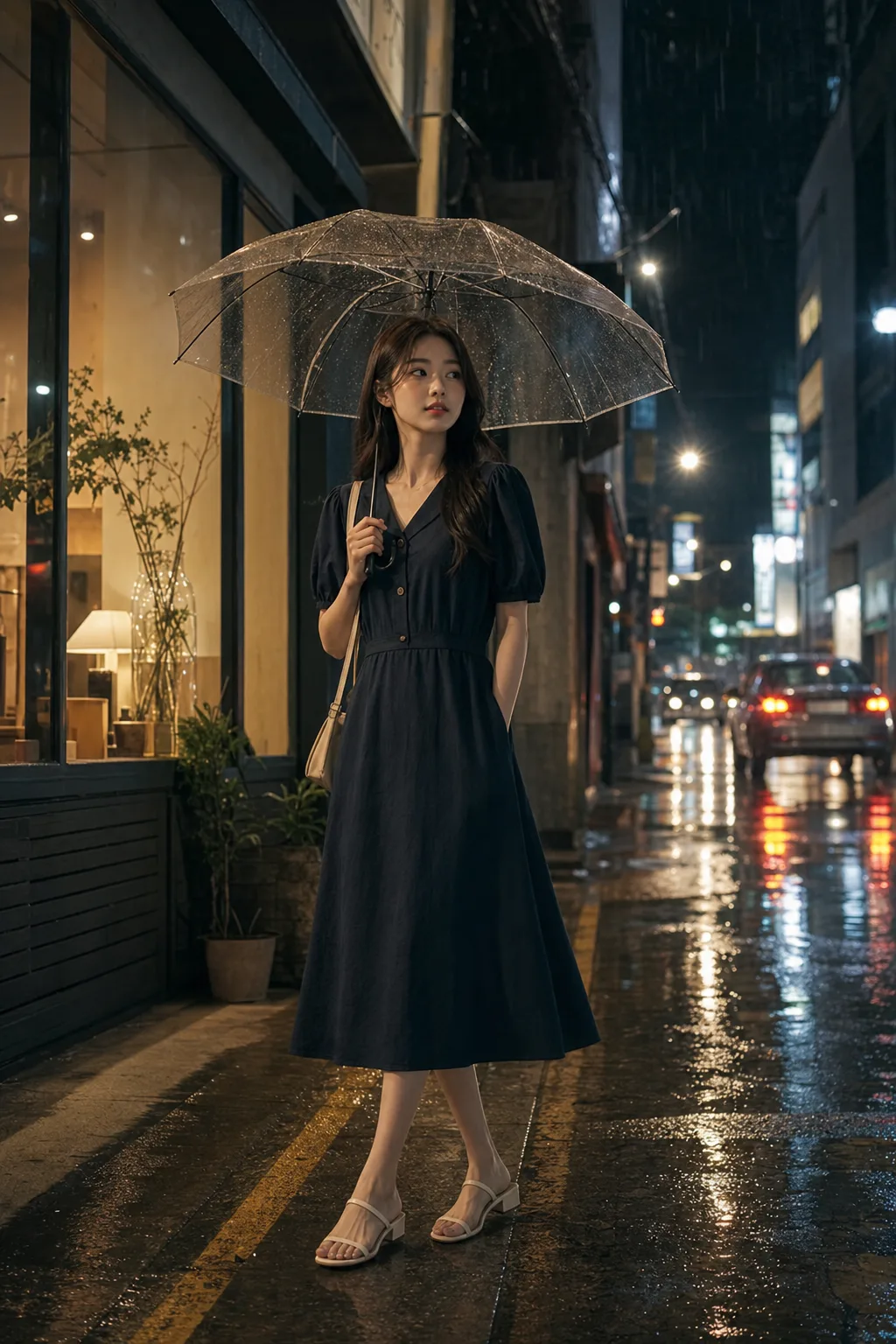 비 오는 원피스 Prompt preview