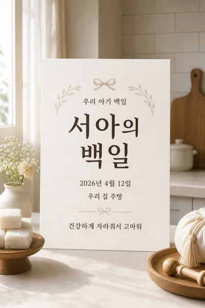 백일상포스터 AI 프롬프트 미리보기