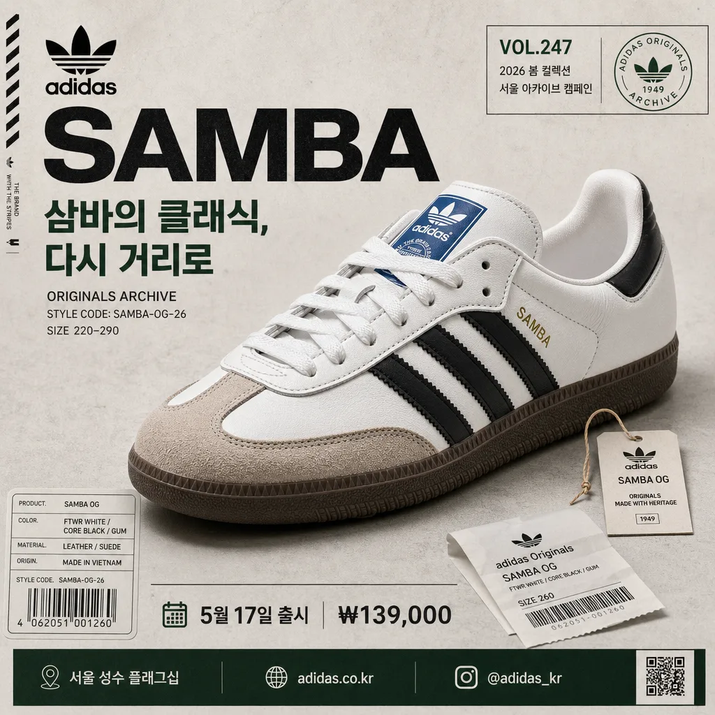 Adidas Samba 시그니처 광고 Prompt preview