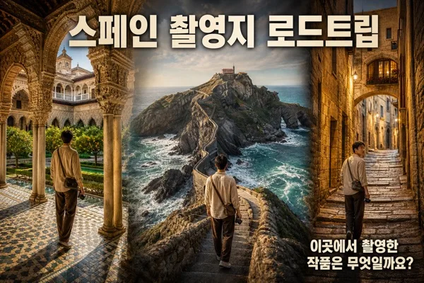 스페인 유명 촬영지 3곳 시네마틱 여행 브이로그 썸네일 프롬프트 미리보기