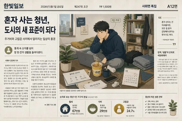 사회 이슈 신문 일러스트 AI 프롬프트 미리보기