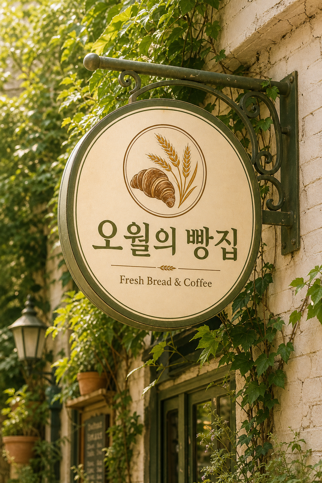 복고 베이커리 간판 미리보기