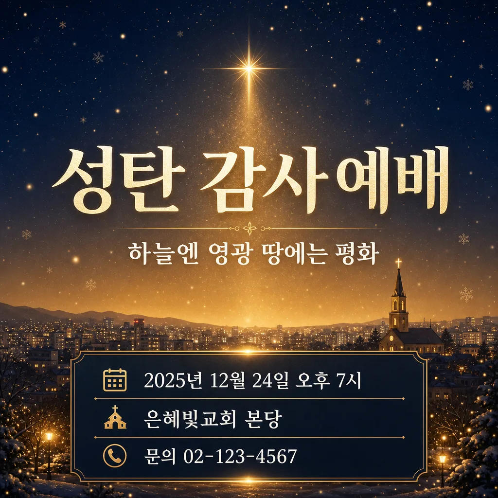 성탄 예배 포스터 提示詞預覽