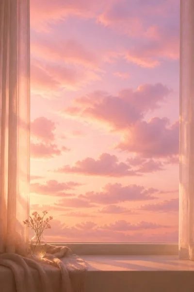 분홍 노을창 AI 프롬프트 미리보기