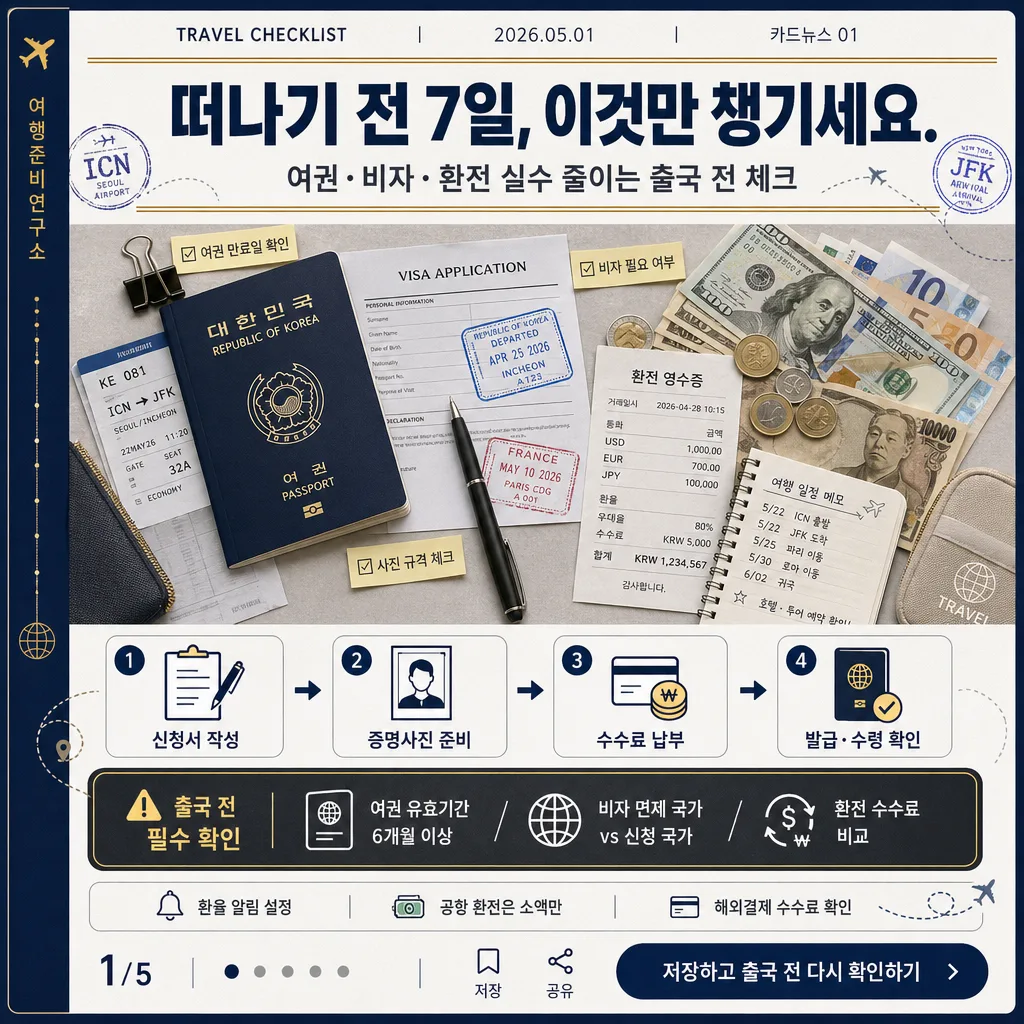 비자·여권·환전 카드뉴스 Prompt preview