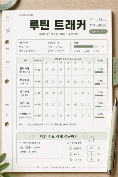 루틴 트래커 시트 AI 프롬프트 미리보기