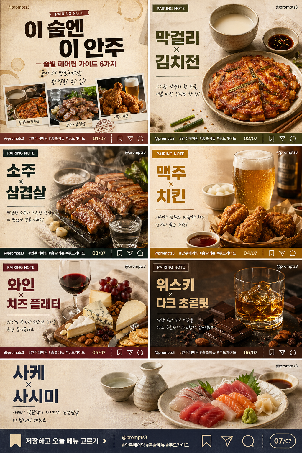 안주 페어링 인스타 카드뉴스 미리보기