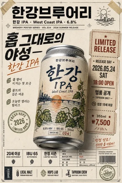 수제맥주 광고 포스터 (IPA·스타우트 등) AI 프롬프트 미리보기