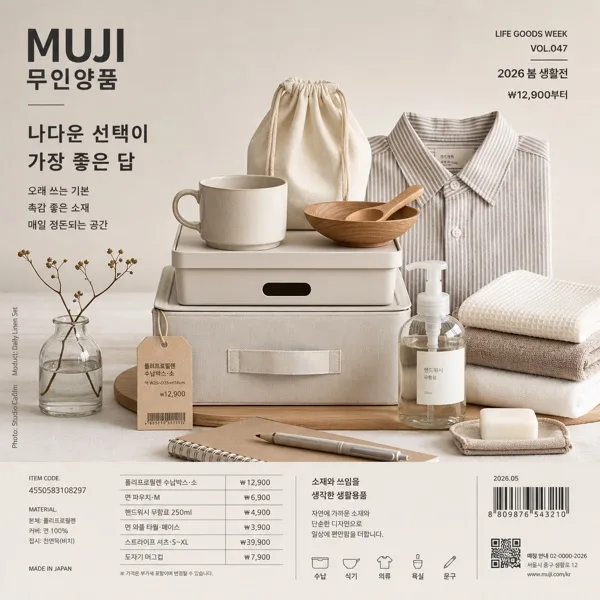 무지 미니멀 라이프 광고 AI 프롬프트 미리보기