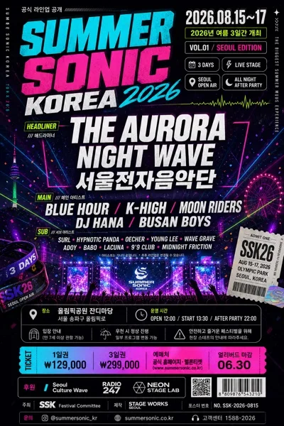 대형 페스티벌 라인업 포스터 AI 프롬프트 미리보기