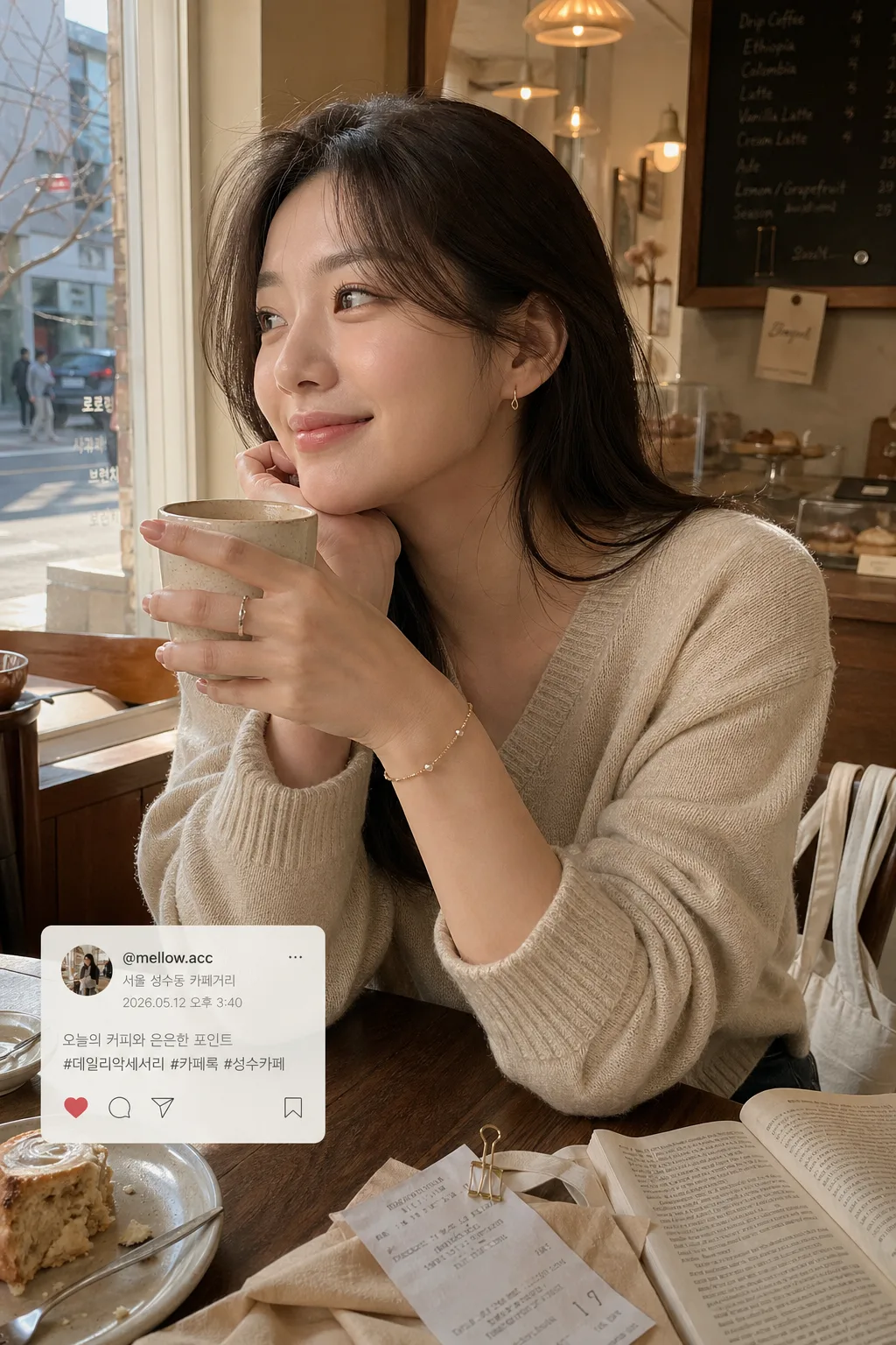 액세서리 카페 라이프스타일 컷 Prompt preview