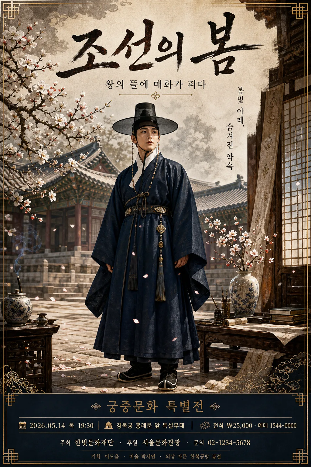 한국 시대극·사극 컨셉아트 (조선·고려 한복 인물) 提示詞預覽