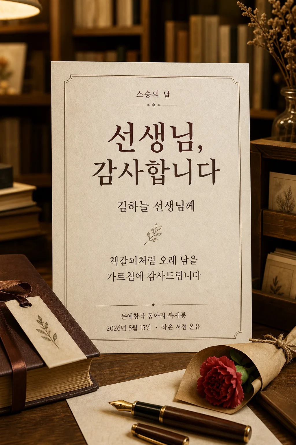 서점 감사 카드 Prompt preview