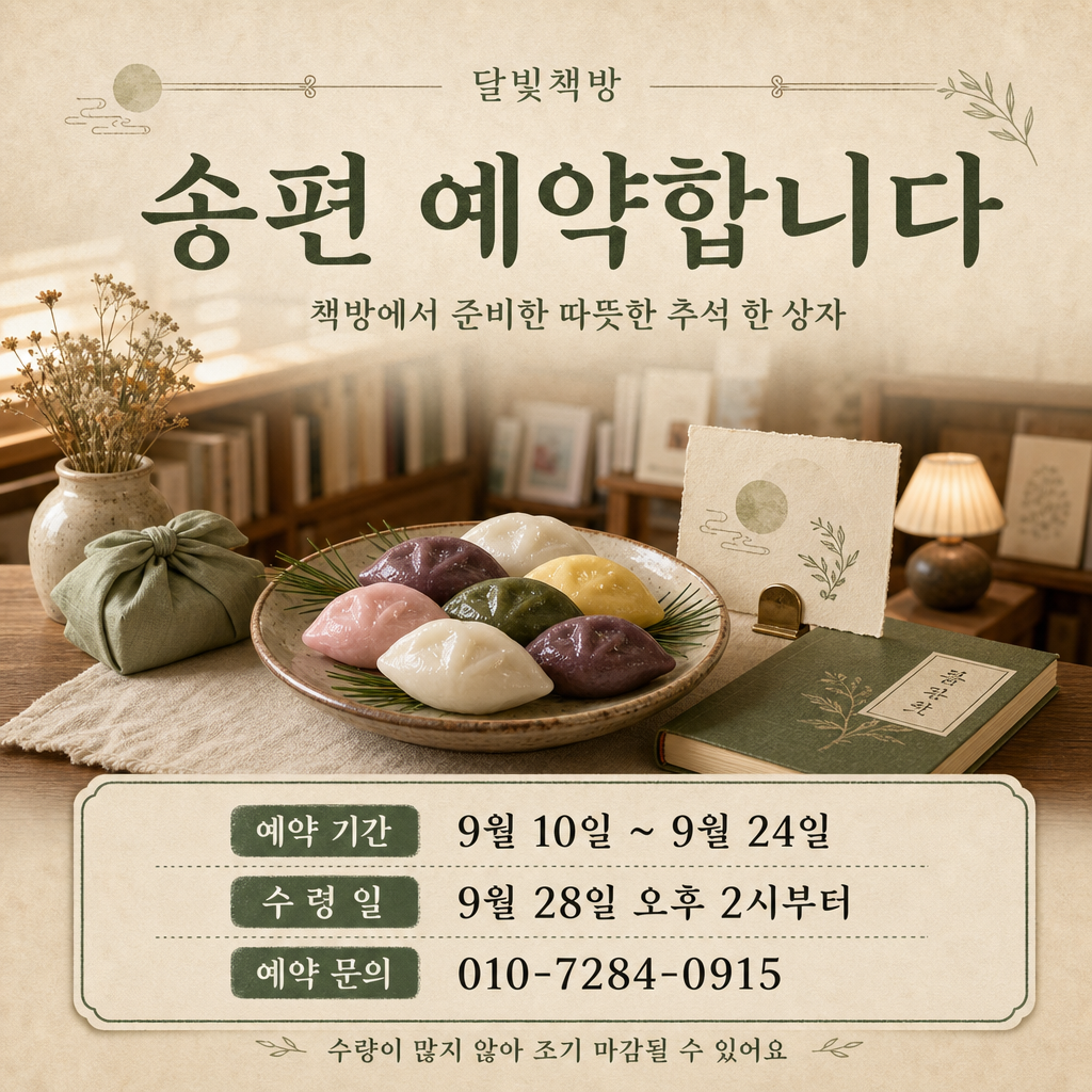 송편 예약 카드 미리보기