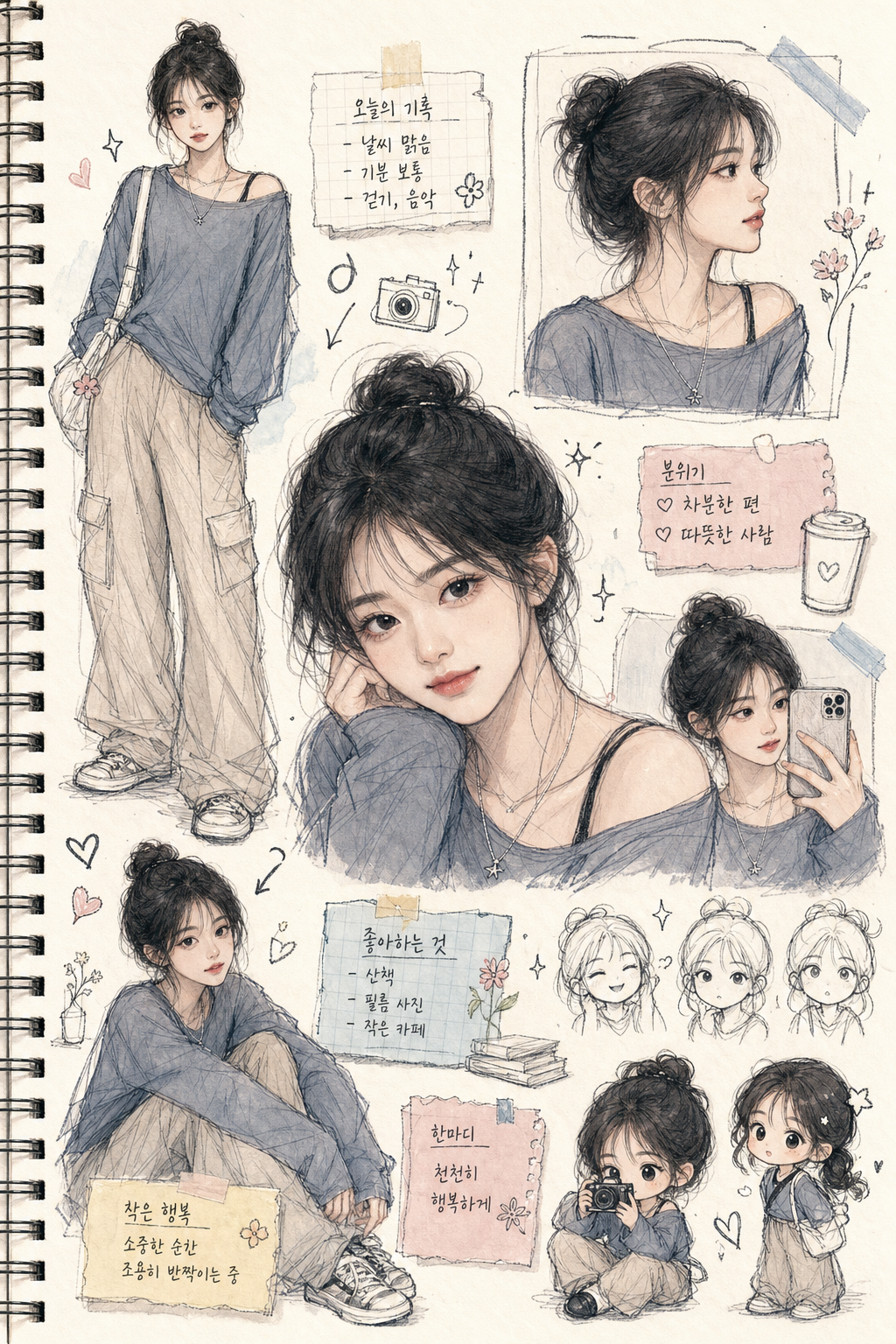감성 패션 스케치북 프로필 미리보기