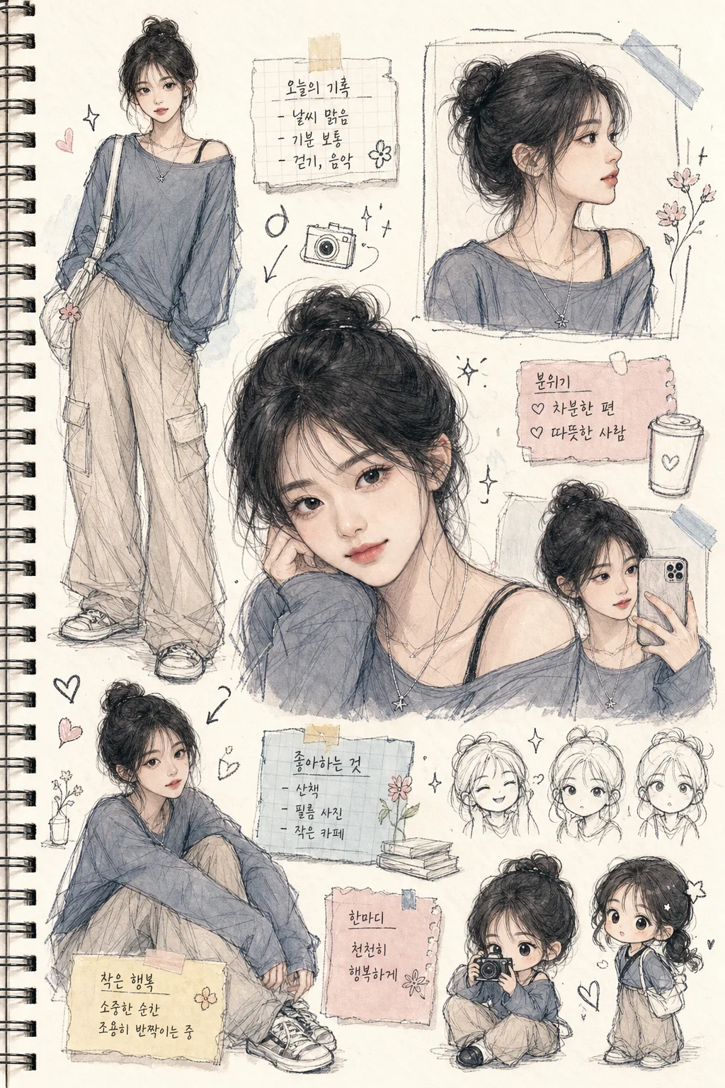 감성 패션 스케치북 프로필 미리보기