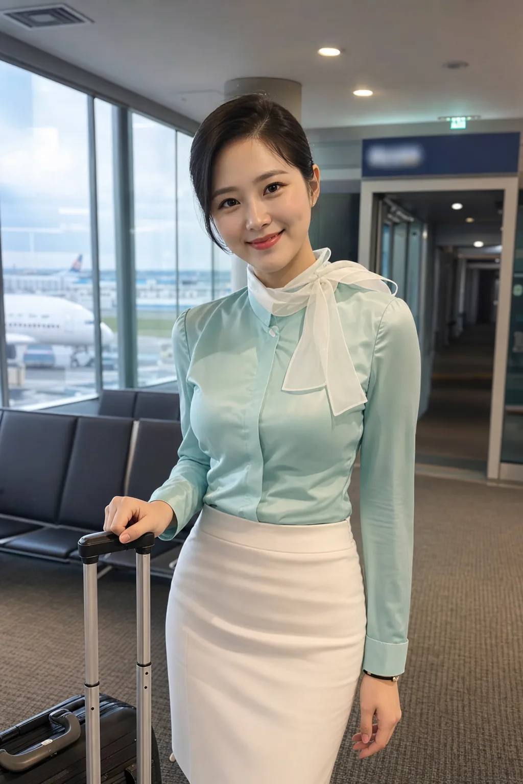 공항 탑승구 인물 사진 Prompt preview