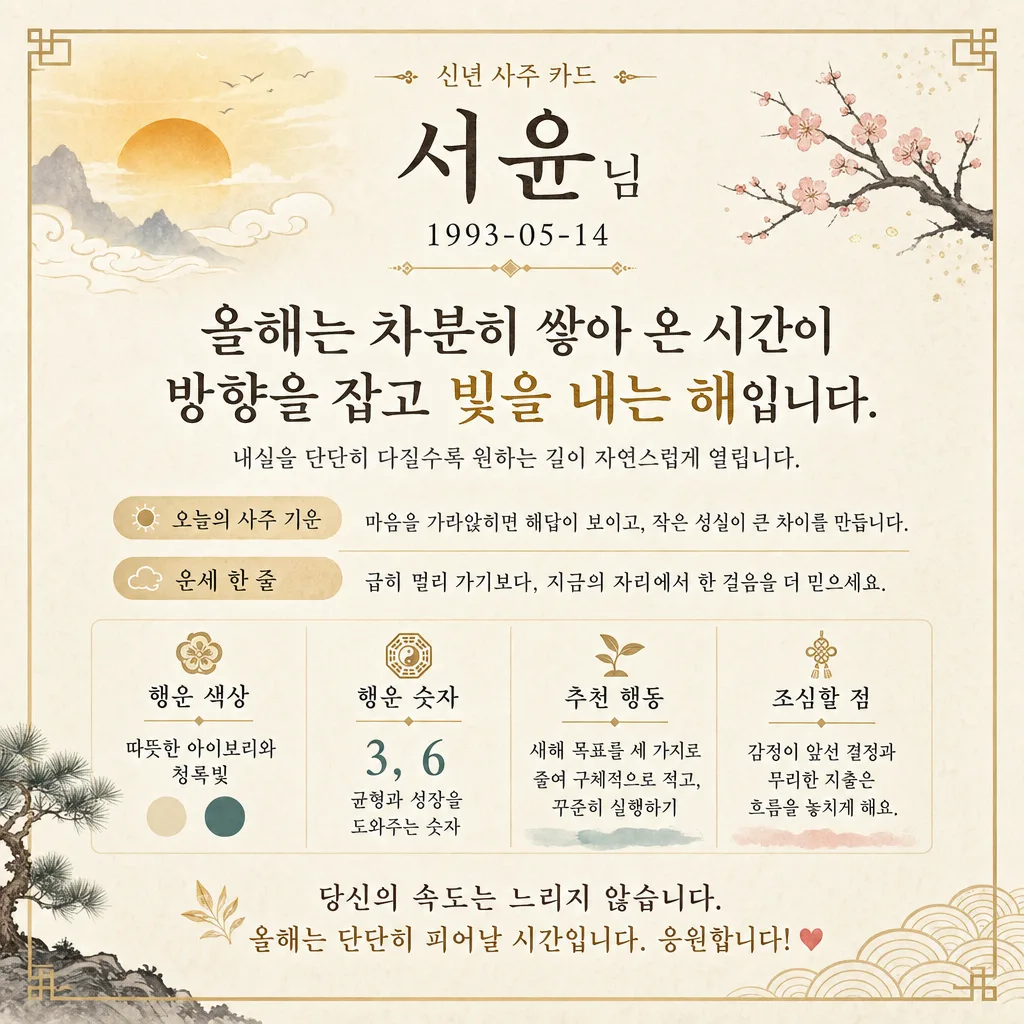 신년사주카드 미리보기