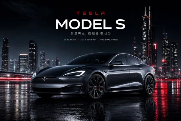 Tesla 전기차 광고 (미래·럭셔리) AI 프롬프트 미리보기