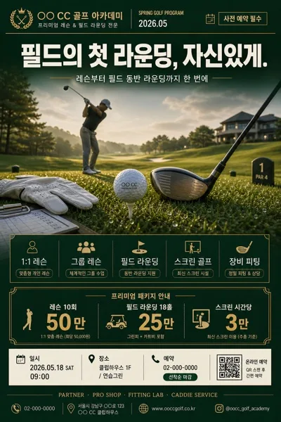 골프 레슨·필드 라운딩 안내 AI 프롬프트 미리보기