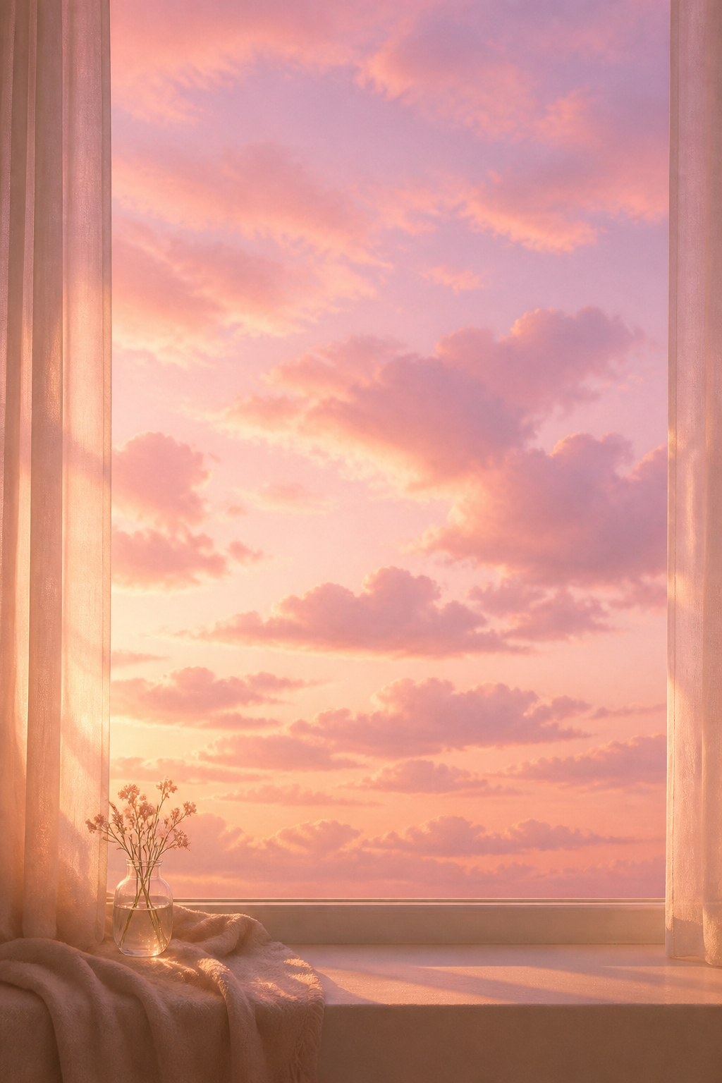 분홍 노을창 미리보기