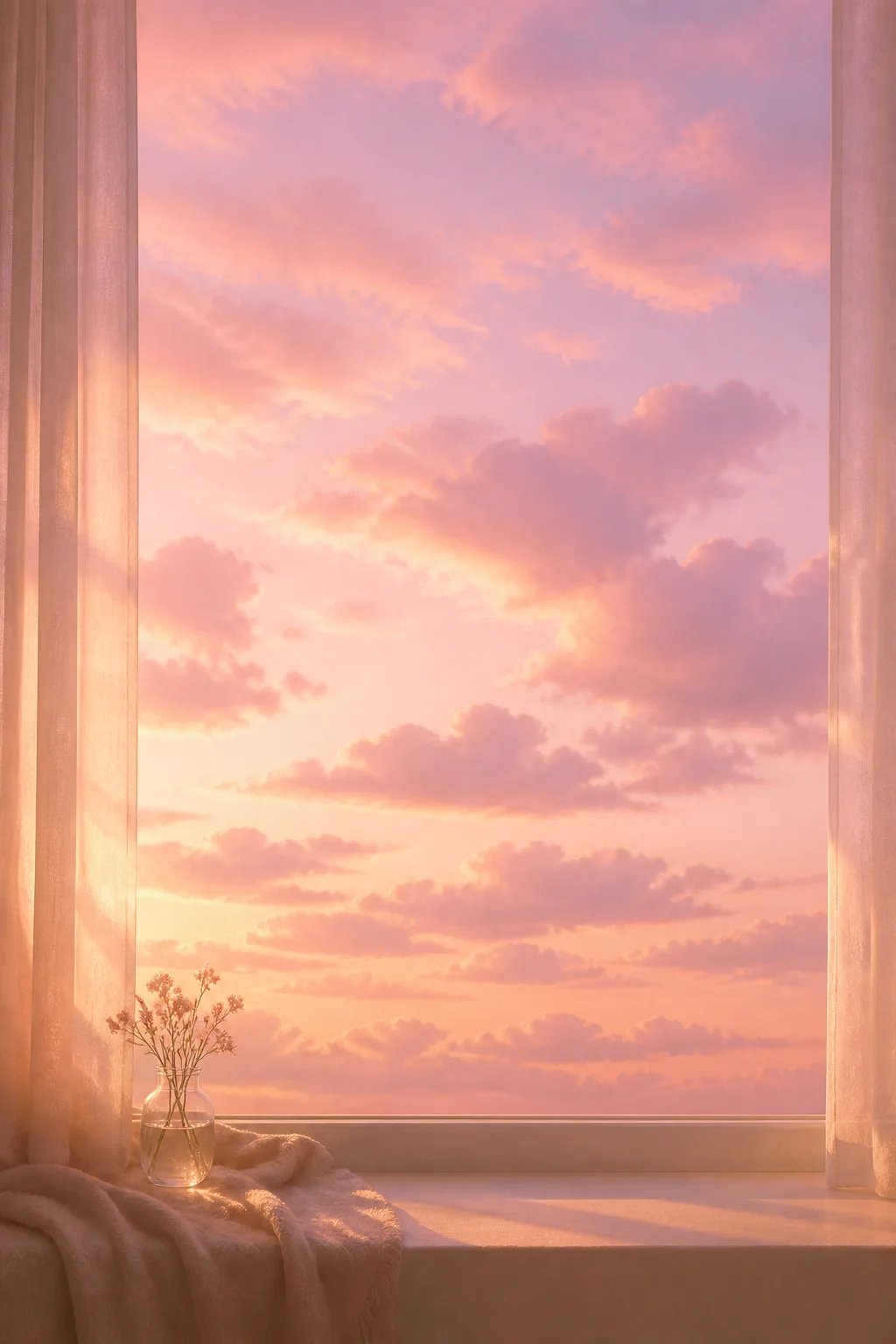 분홍 노을창 미리보기